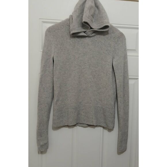 Gap womens small 100% HIGH QUALITY cashmere sweater hoodie super soft gray - Picture 1 of 7